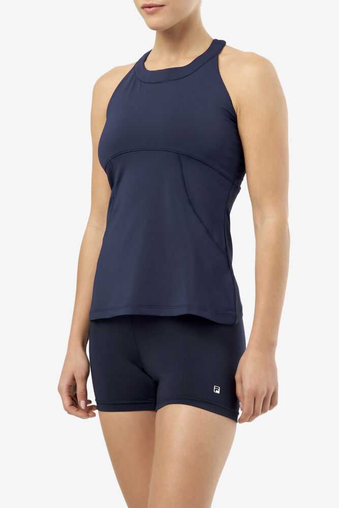 Navy Women's FILA Essentials Tennis Tank Top | USA-15251