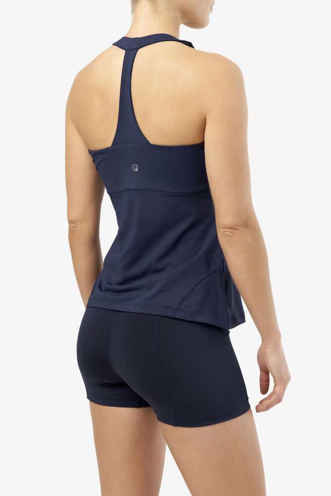 Navy Women's FILA Essentials Tennis Tank Top | USA-15251