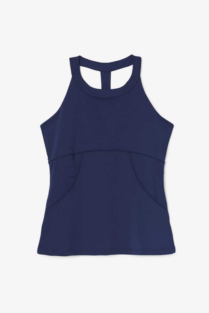 Navy Women\'s FILA Essentials Tennis Tank Top | USA-15251