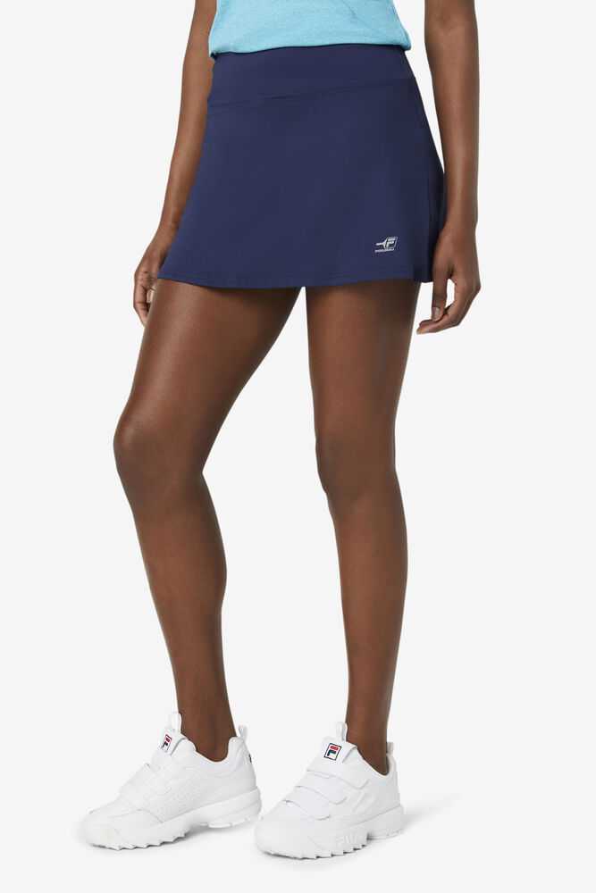 Navy Women's FILA Pickleball Flounce Skirts | USA-15302