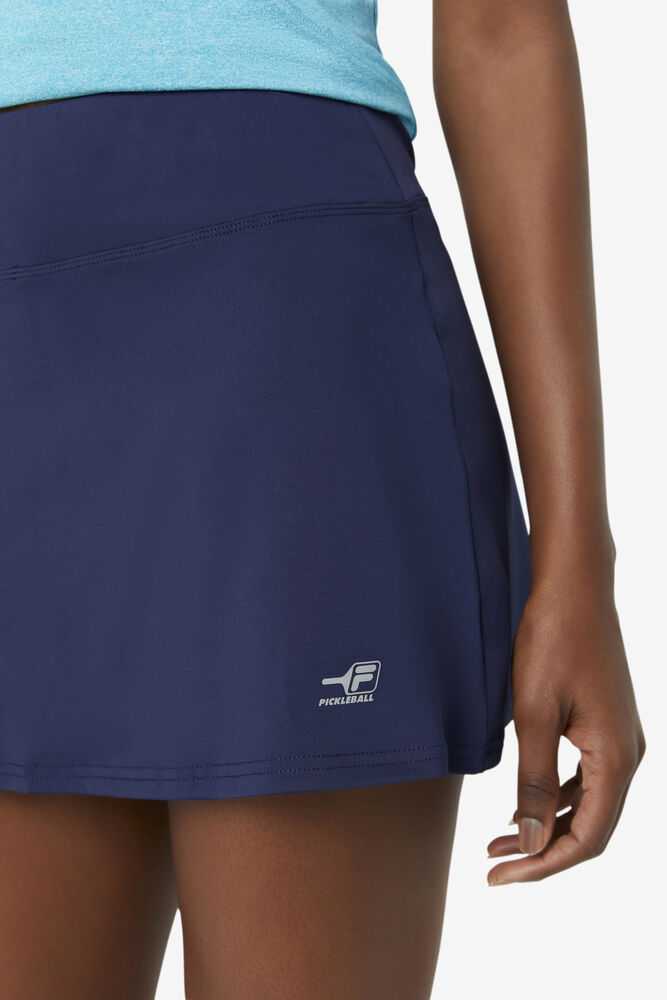 Navy Women's FILA Pickleball Flounce Skirts | USA-15302