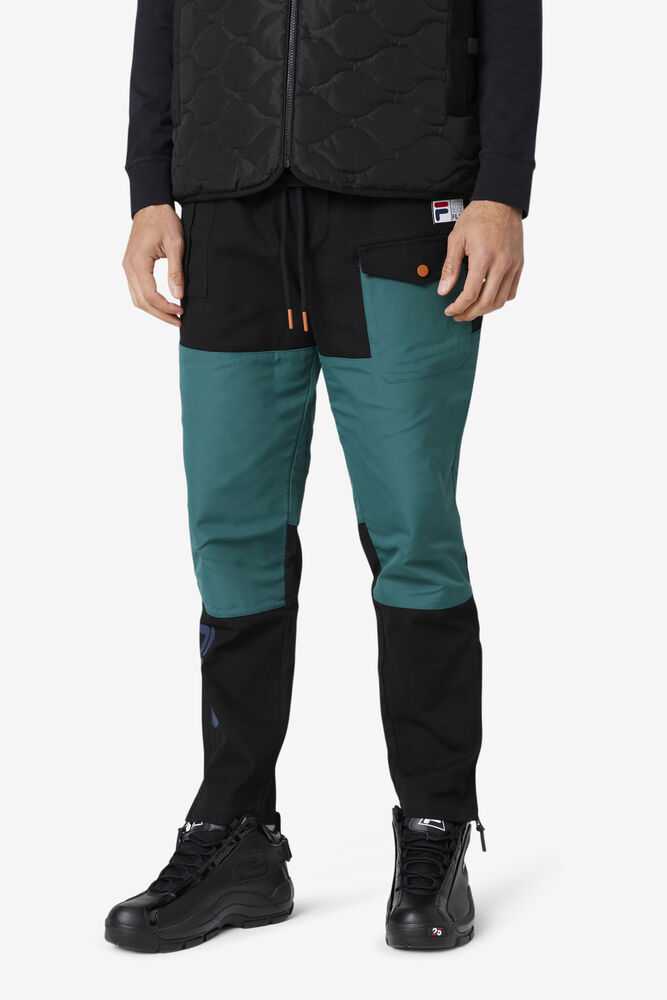 Olive Black Men's FILA Amazon Track Pants | USA-743560