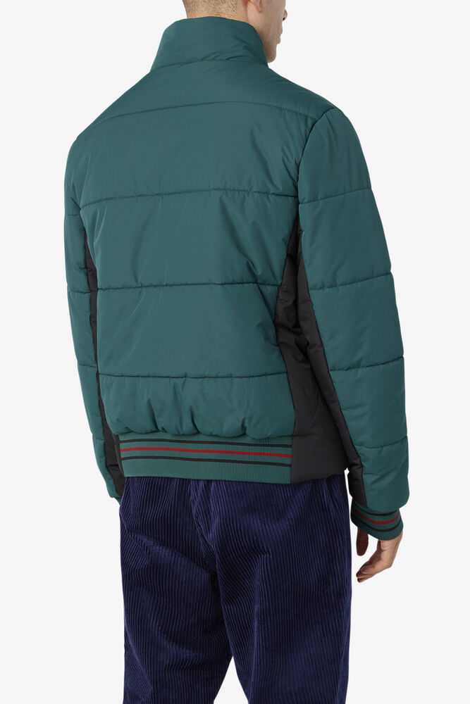 Olive Black Men's FILA Watson Puffer Jackets | USA-735604