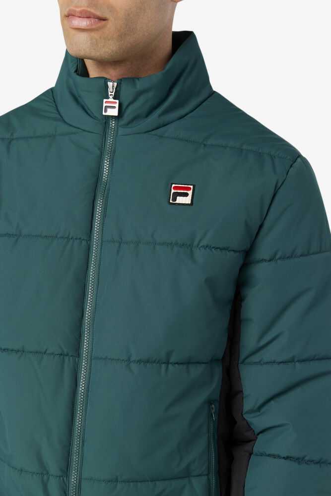 Olive Black Men's FILA Watson Puffer Jackets | USA-735604