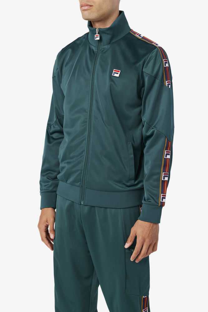 Olive Men's FILA Carson Track Jackets | USA-762985