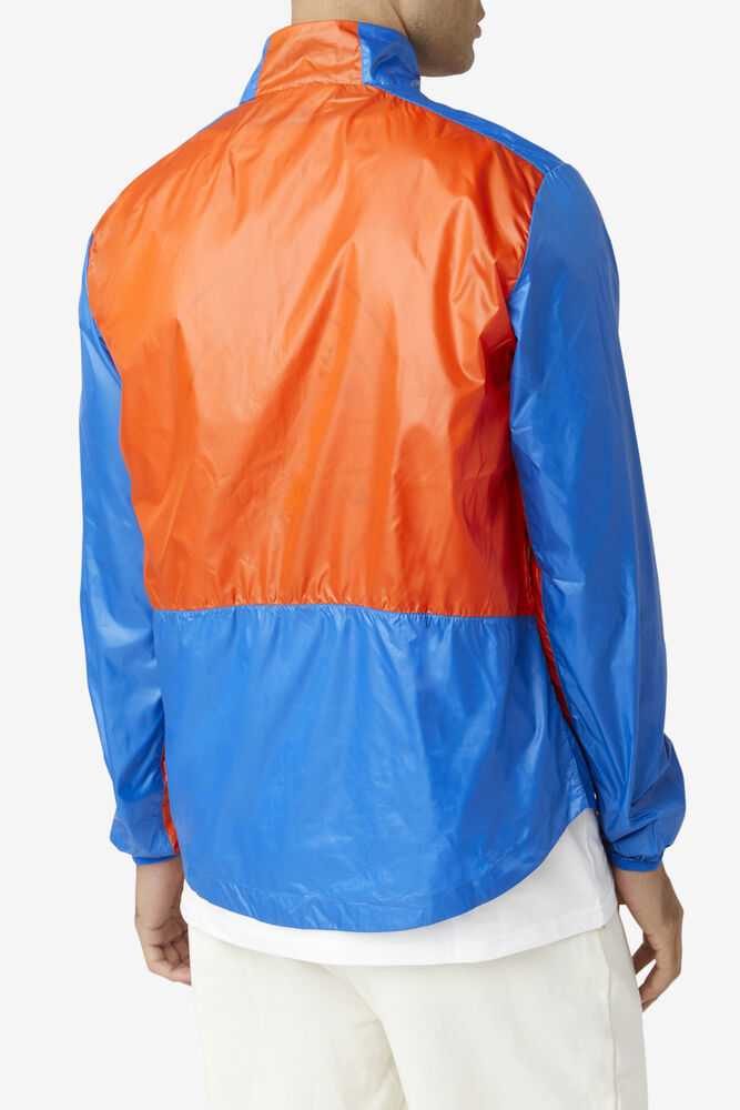 Orange Blue Lemon Men's FILA Pinnacle Windbreakers | USA-652803