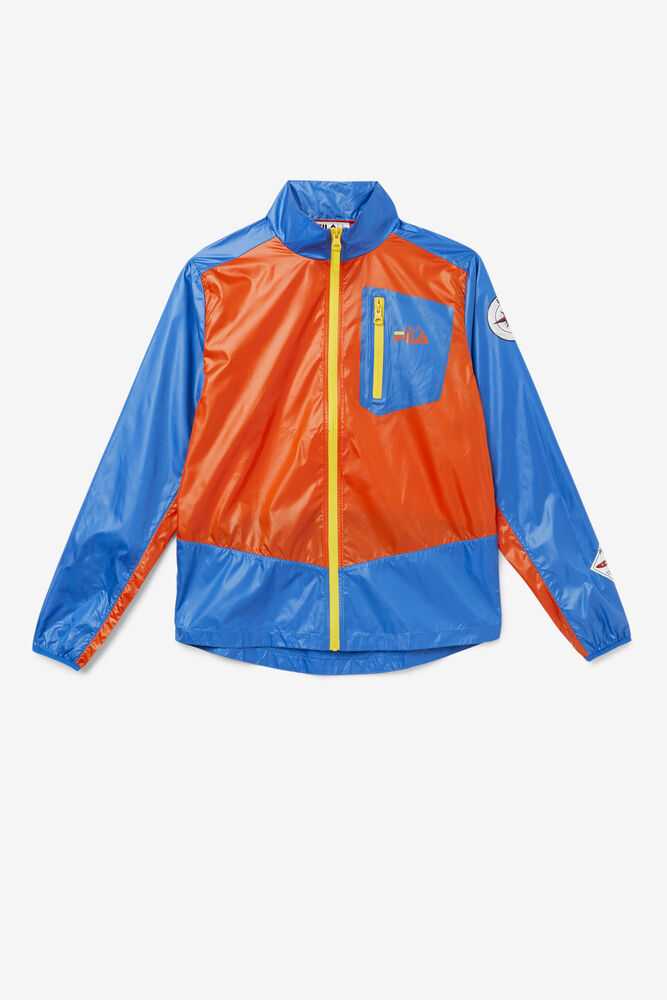 Orange Blue Lemon Men\'s FILA Pinnacle Windbreakers | USA-652803