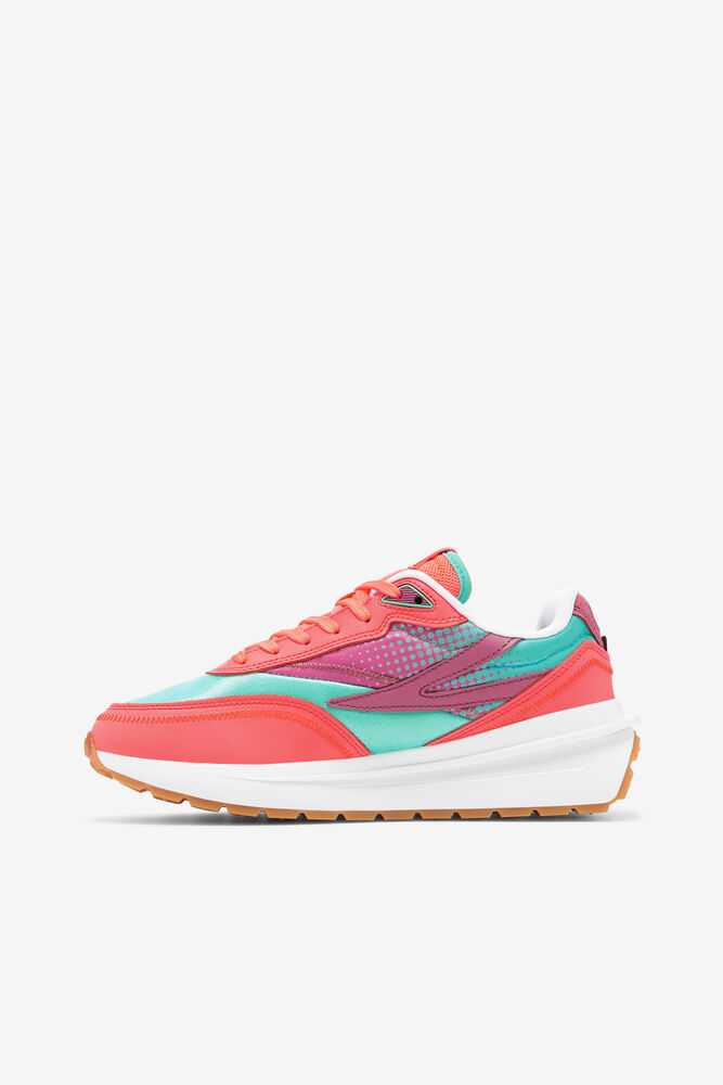 Orange Fuchsia Turquoise Women's FILA Renno Sneakers | USA-15901