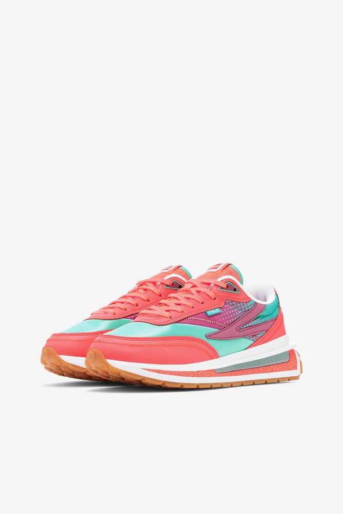 Orange Fuchsia Turquoise Women's FILA Renno Sneakers | USA-15901