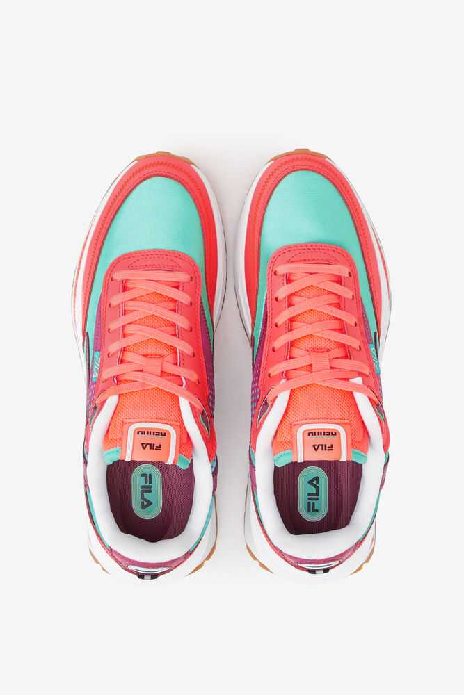 Orange Fuchsia Turquoise Women's FILA Renno Sneakers | USA-15901