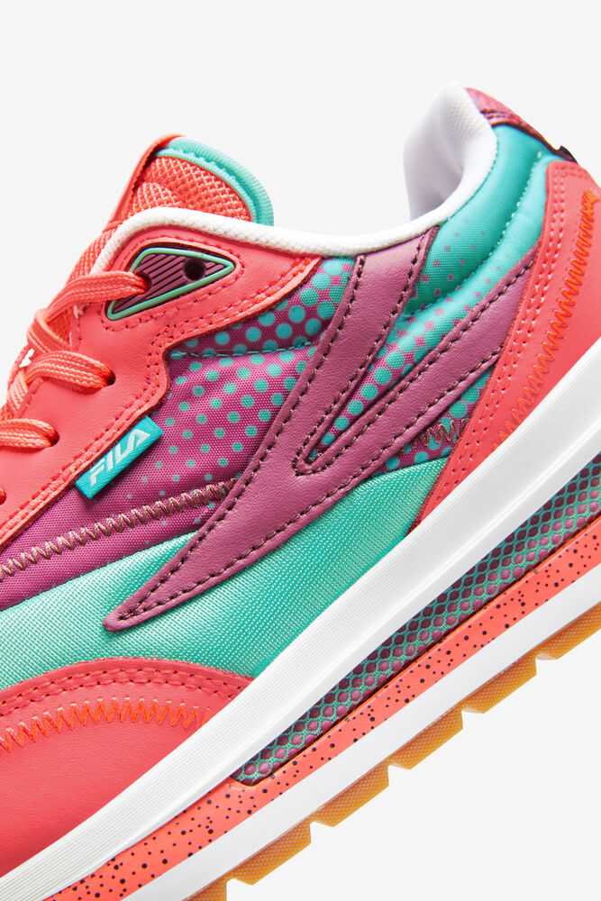 Orange Fuchsia Turquoise Women's FILA Renno Sneakers | USA-15901