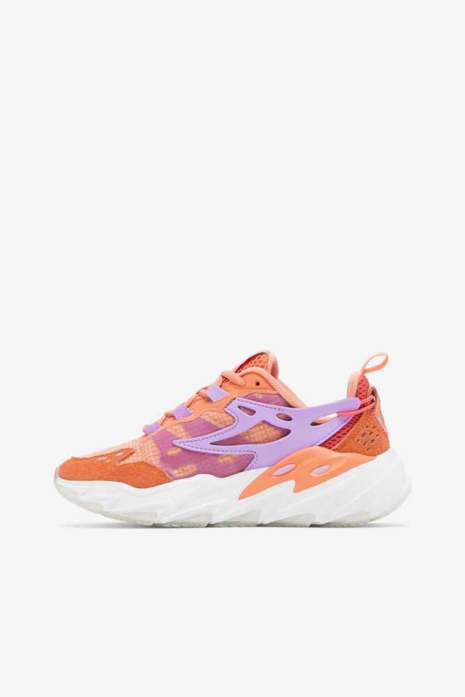 Orange White Women's FILA Ray Tracer Evo Sneakers | USA-15888