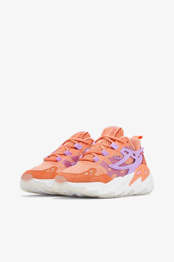 Orange White Women's FILA Ray Tracer Evo Sneakers | USA-15888