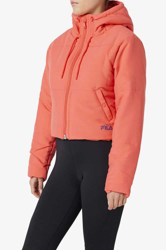 Orange Women's FILA Eden Puffer Jackets | USA-15509