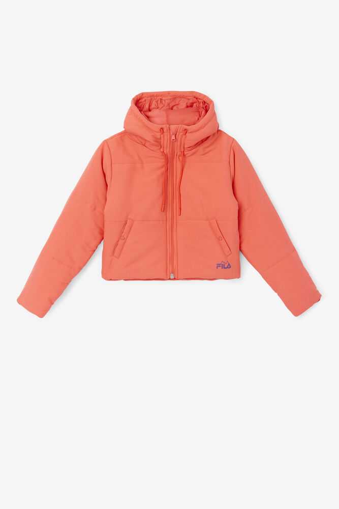 Orange Women\'s FILA Eden Puffer Jackets | USA-15509