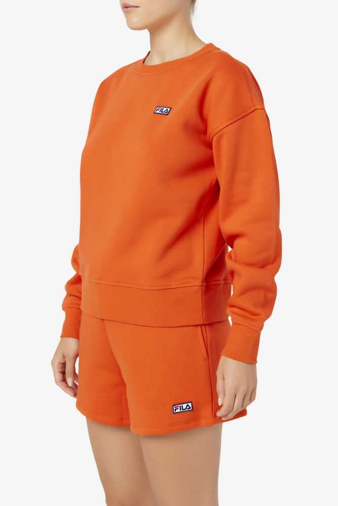 Orange Women's FILA Stina Hoodie | USA-15636