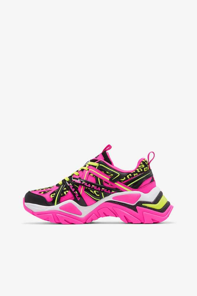 Pink Black White Women's FILA Electrove 2 Sneakers | USA-15824