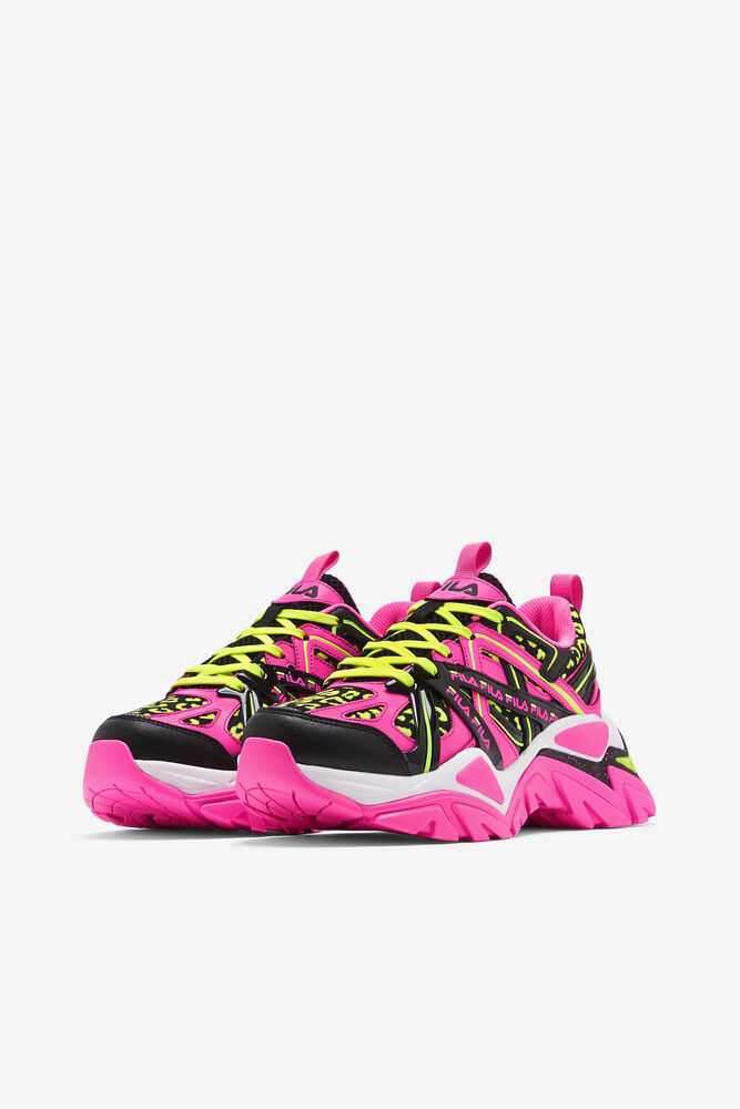 Pink Black White Women's FILA Electrove 2 Sneakers | USA-15824