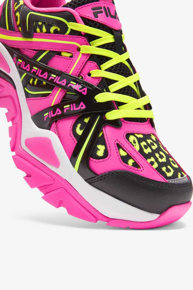 Pink Black White Women's FILA Electrove 2 Sneakers | USA-15824