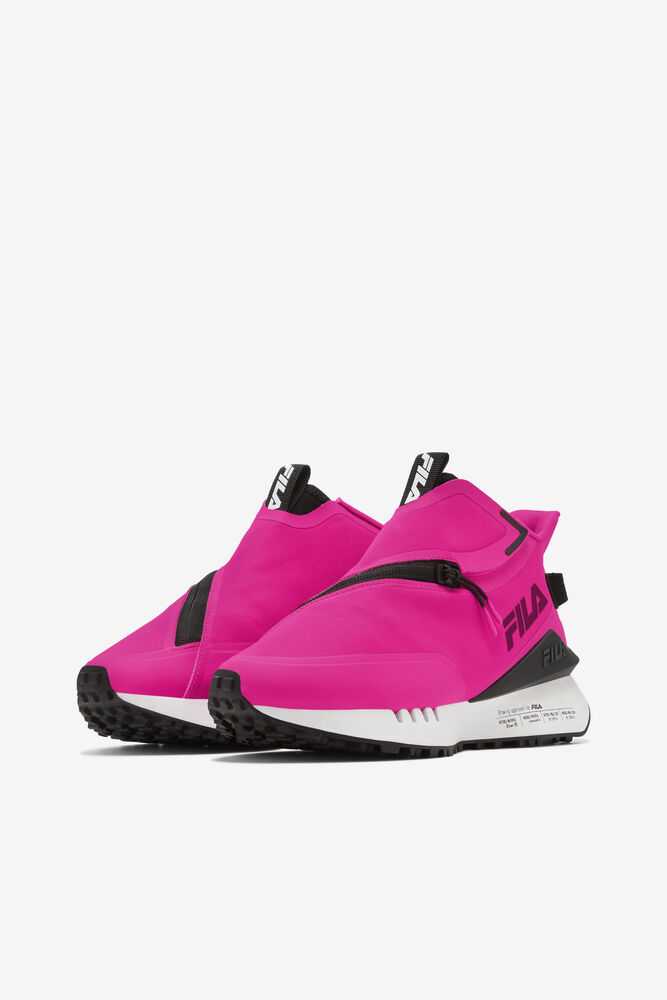 Pink Black White Women's FILA Space Runner Running Shoes | USA-15873