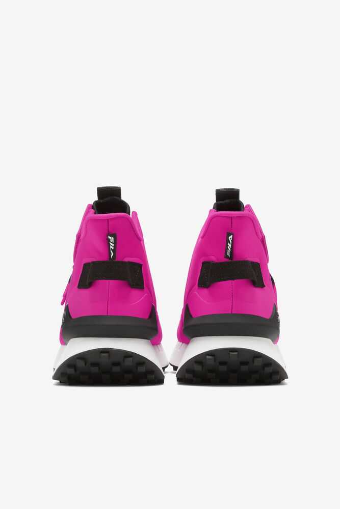 Pink Black White Women's FILA Space Runner Running Shoes | USA-15873