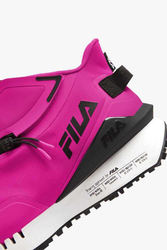 Pink Black White Women's FILA Space Runner Running Shoes | USA-15873