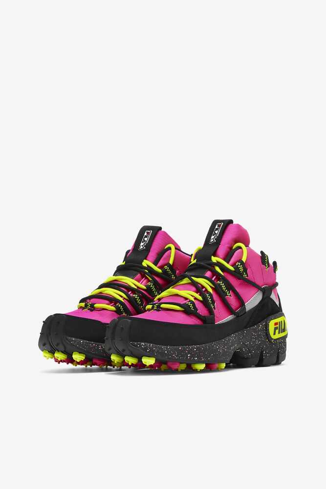 Pink Black Yellow Women's FILA Grant Hill 1 X Trailpacer Sneakers | USA-15882