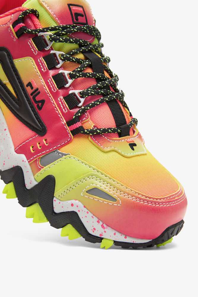 Pink Yellow Black Women's FILA Oakmont Tr Sneakers | USA-15821