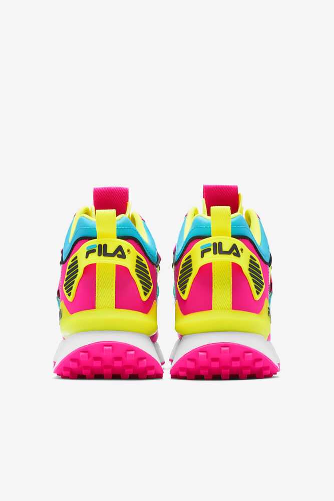 Pink Yellow Black Women's FILA Spectra Sneakers | USA-15816