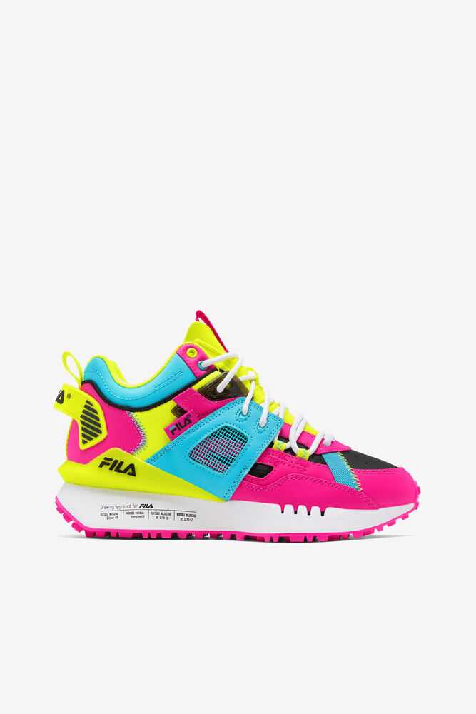 Pink Yellow Black Women\'s FILA Spectra Sneakers | USA-15816