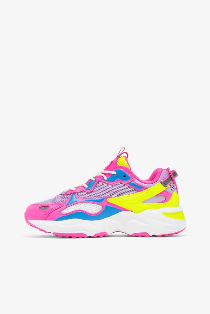 Pink Yellow Women's FILA Ray Tracer Apex Sneakers | USA-15814