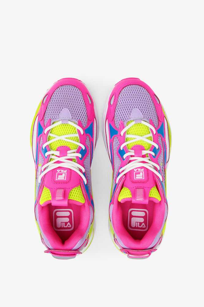 Pink Yellow Women's FILA Ray Tracer Apex Sneakers | USA-15814