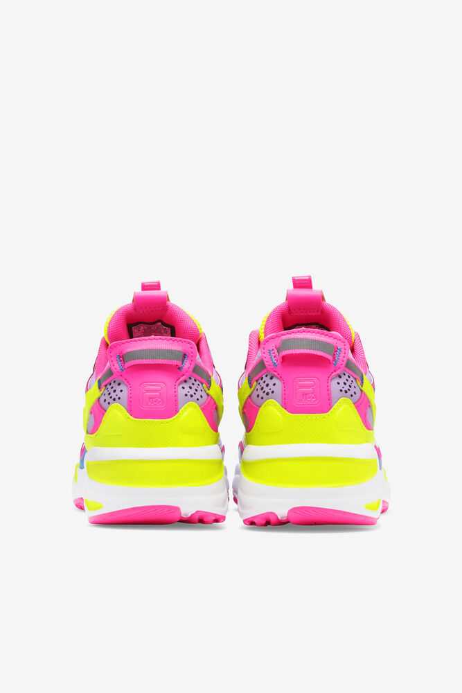 Pink Yellow Women's FILA Ray Tracer Apex Sneakers | USA-15814