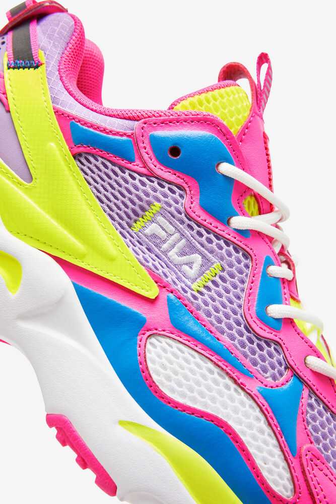 Pink Yellow Women's FILA Ray Tracer Apex Sneakers | USA-15814