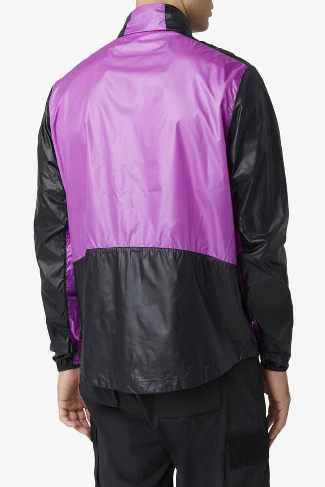 Purple Black Green Men's FILA Pinnacle Windbreakers | USA-417083