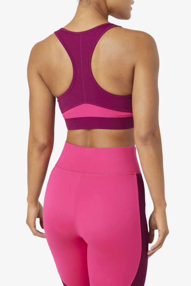 Purple Light Pink Women's FILA Uplift Racerback Sport Bra | USA-15444