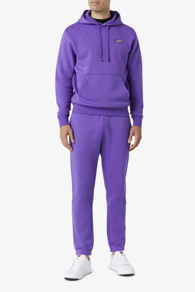 Purple Men's FILA Garin Fleece Sweatpants | USA-289064