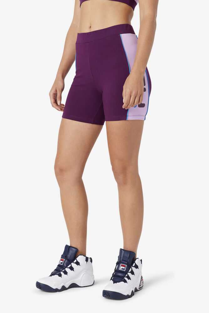 Purple Orange Women's FILA Davina Biker Shorts | USA-15533