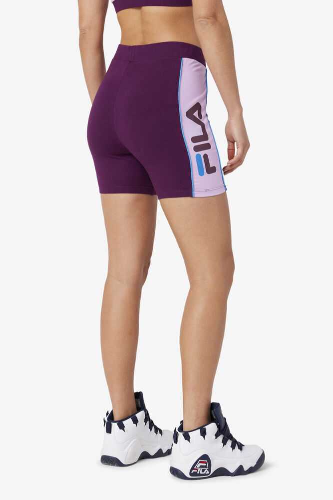 Purple Orange Women's FILA Davina Biker Shorts | USA-15533