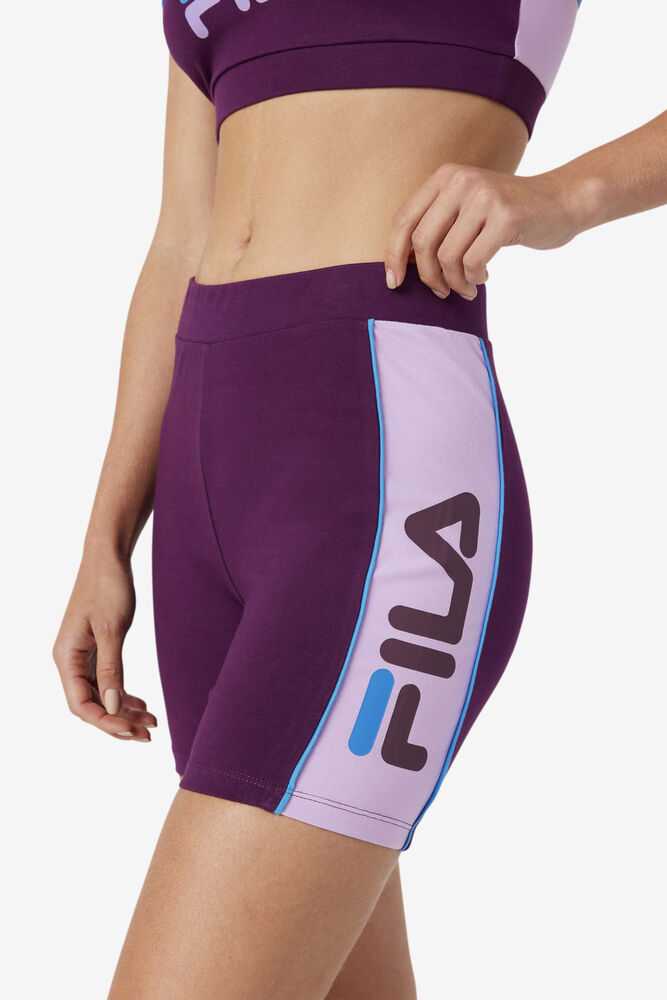 Purple Orange Women's FILA Davina Biker Shorts | USA-15533