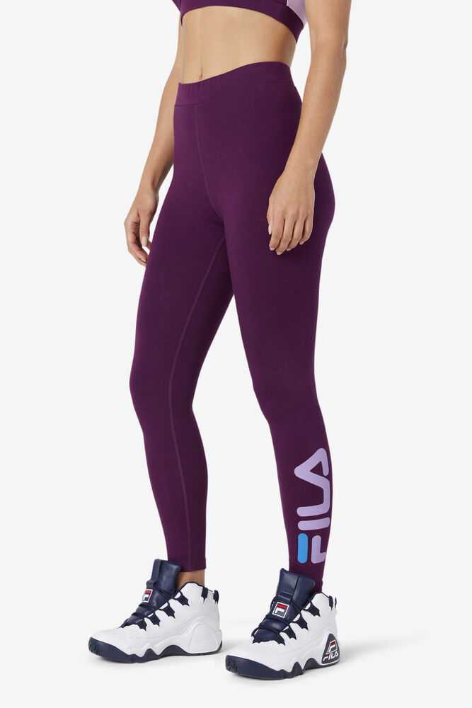 Purple Orange Women's FILA Elora Leggings | USA-15521