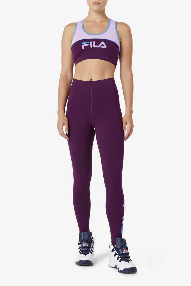 Purple Orange Women's FILA Elora Leggings | USA-15521