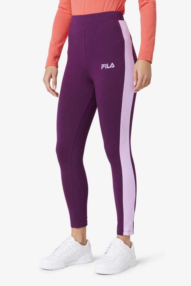 Purple Orange Women's FILA Mercy Leggings | USA-15531