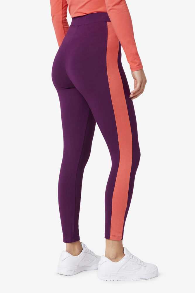 Purple Orange Women's FILA Mercy Leggings | USA-15531