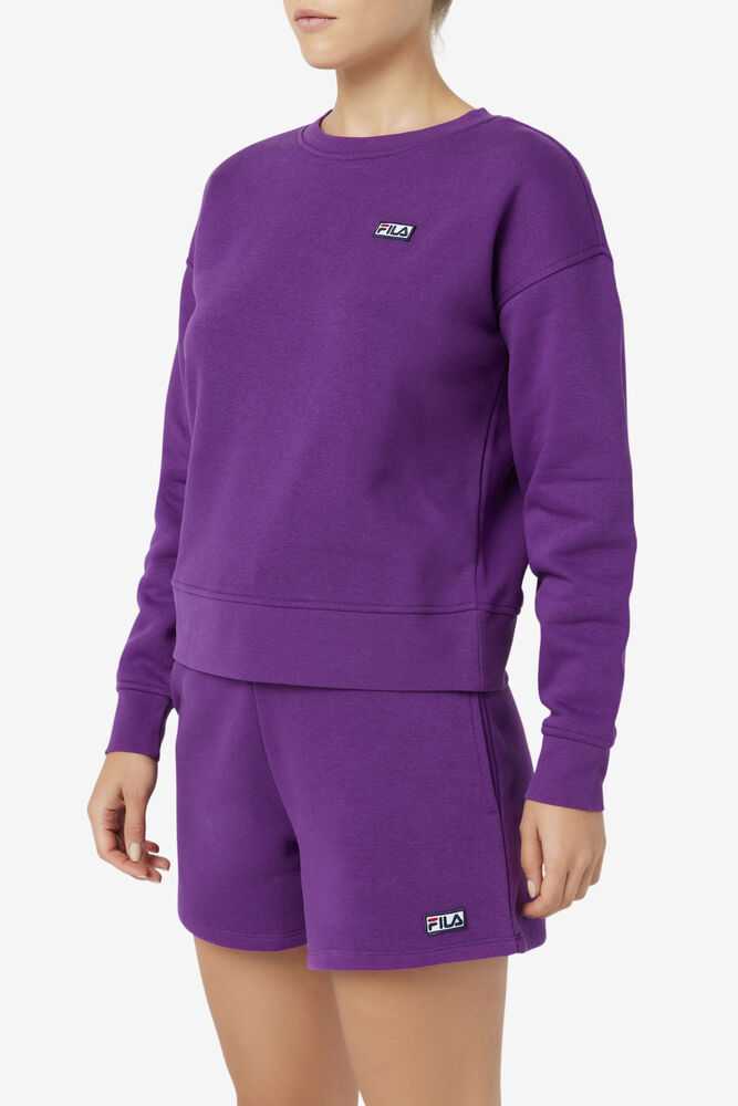 Purple Women's FILA Stina Hoodie | USA-15638