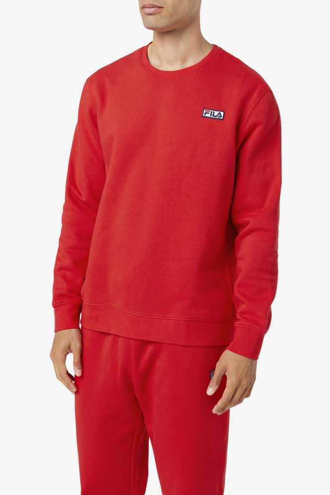 Red Men's FILA Garran Sweatshirt | USA-483501