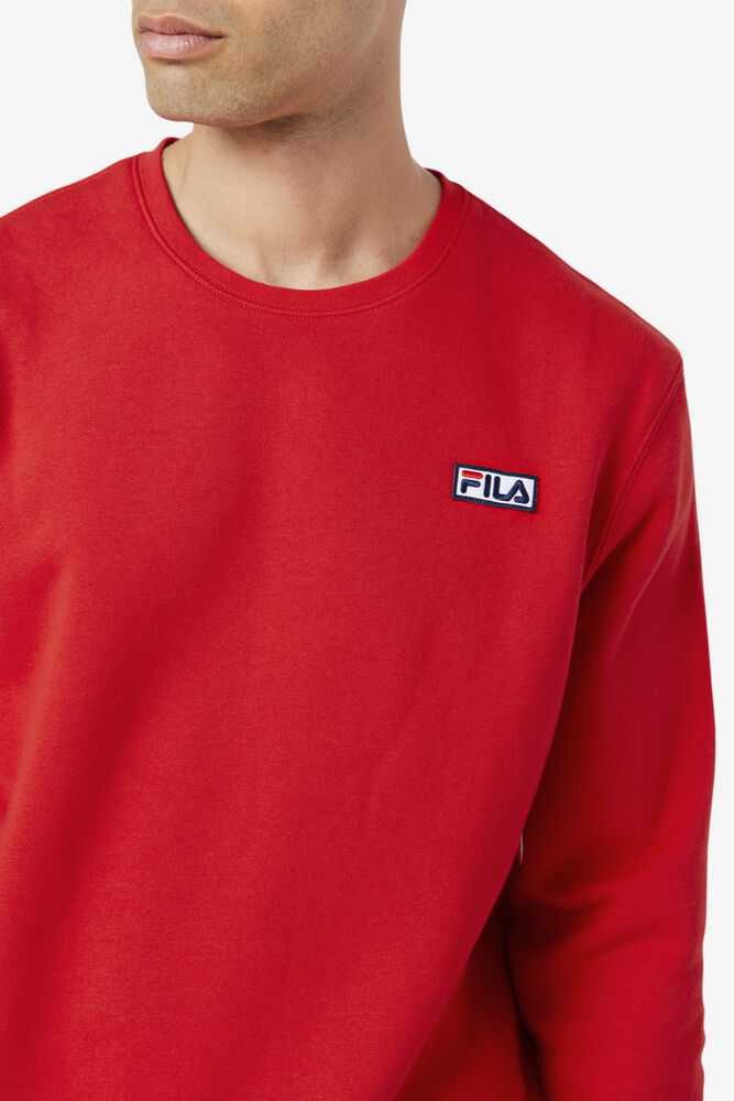 Red Men's FILA Garran Sweatshirt | USA-483501