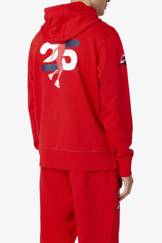 Red Men's FILA Grant Hill Lazarus Hoodie | USA-712845