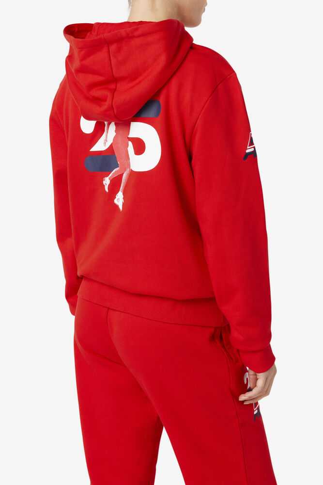 Red Men's FILA Grant Hill Lazarus Hoodie | USA-712845