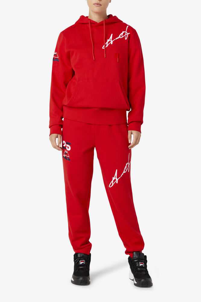 Red Men's FILA Grant Hill Lazarus Hoodie | USA-712845